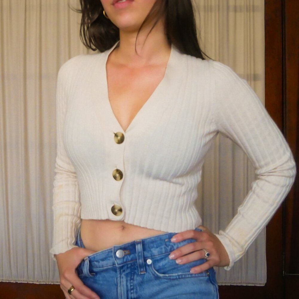 Madewell Ribbed Cropped Cardigan